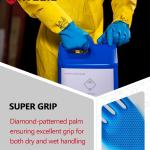 Neoprene and Rubber Blend Heavy-Duty Chemical Gloves, Protective industrial gloves for Resist Acid, Alkali, Hazmat, cleaning, dishwashing, Large