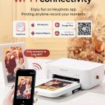 HPRT Photo Printer 4x6,+108Sheets&2ribbon,Instant Picture Printer for iPhone, Android, Smartphone,Portable Photo Printers for Home Use,Thermal Dye-Sublimation, AR Video Printing（White）