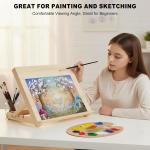 Tabletop Easel for Painting, 13.8"x11.4" justable Portable Art Easel Includes Art Painting Papers, Sketch Papers and Masking Tape, Pinewood Drawing Board for Canvas, Books and Artwork