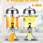 4.4 Gallon Drink Dispenser – Iced Drink Dispenser with Ice Core for Parties and Commercial Beverage Dispenser with Stand Drip Tray for Hot and Cold Beverage Juice Beer Water