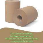 Paper Hand Towel [6 Rolls] Natural Brown [8" x 350 ft] 1 Ply Hardwound Universal 100% Recycled Fiber Compatible with Tork Dispensers Restrooms Kitchen (Natural, 8" x 350 ft)