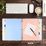 HABGP 16Pcs/2 Set 3 Ring Binder Dividers with Tabs, 8 Color Tab Divders for 3 Ring Binder, Plastic Pastel Page Folder Dividers Sheet Protectors, Three Ring Binder Index Dividers for Notebook