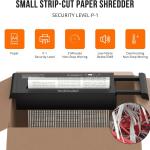 Small Paper Shredder for Home, 6 Sheet Strip Cut Paper Shredder Without Basket,Portable Shredder Extendable Arm Design with Overheat Protection for Home Office