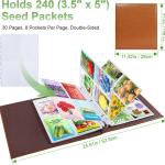 240 Pockets 3.5x5” Seed Packet Sleeves, 30 Pack Double Sided 4 Pocket Seed Organizer Sheet,Heavy Duty Garden Seeds Storage Pages for 3 Ring Binder, 8.5x11” Top Loing Clear Photo, Index Card Sleeves