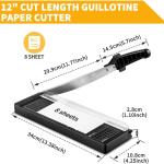 MAKEASY Paper Cutter 12 Inch, 8 Sheet Capacity, Heavy Duty Paper Cutter for Cardstock, Guillotine Paper Trimmer for Crafting, Classroom and Office