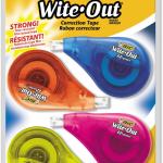 BIC WOTAPP418 Wite-Out EZ Correct Correction Tape, Non-Refillable, 1/6-Inch x 400-Inch, 4/Pack