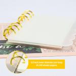 Mulitbey A6 Semi-Petal Acrylic Binder, 6-Ring Notebook Cover with 90 Sheets Refill (45 Lined + 45 Blank), Gold Rings, Elegant A6 Loose Leaf Binder Planner & Journal for Organization (Clear Petals)