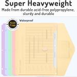 Forvencer Binder Pocket, 10 Pack Super Heavyweight Plastic Folders with Tight Closure, Binder Folders Side Loing, 3 Ring Binder Pocket, Binder Dividers with Pockets, Letter Size, Pastels Series