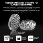 Santa Cruz Shredder Jumbo Metal Herb Grinder Knurled Top for Stronger Grip 2-Piece 4" (Gray)