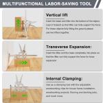 Labor Saving Arm Jack 2 Pack, 12 Inch All-Metal Hand Lifting Jack Tool, 440LBS Capacity Precise Control Slow/Fast Descent Furniture Jacks Lifter for Lifting Door Furniture, Wall Tile Positioning