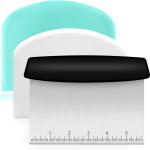 Bench Scraper, Premium Stainless Steel Dough Scraper with 2 PCS Flexible Bowl Scraper, Dough Cutter with Measuring Scale, Versatile Kitchen Scraper Set for Pastry Bre Pizza Cake