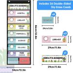 Mewise Large Personalized Daily Schedule Pocket Chart for Kids - Oversized Cards Classroom & Homeschool Calendar Organizer, Teacher Supplies, Back to School (Black)