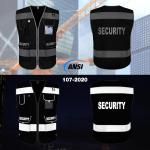 TCCFCCT Security Vest for Security Guard 9 Pockets High Visibility Reflective Safety Vest for Men Women, Durable Hi Vis Vest with Reinforced Sewing, Meets ANSI/ISEA, (G100S-Yellow, L)
