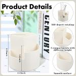 Marspark Office Desk Accessories 12 Pcs Office Supplies Set 360° Rotating Pen Holder, Stapler, Tape Dispenser, Scissor, Sticky Notes, Binder Clips, Desk Organizers Gift for School (Beige)