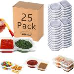 25 Set Reusable Snack Containers with Lids,New Snack Containers,Snackle Box Container Portion Control,Snack Pack Containers for On-the-Go Meals and Camping