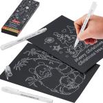 PANDAFLY White Gel Pens, 0.5mm Extra Fine Point Opaque Archival Ink Pen for Journaling, Art, or Drawing - For Artist Gifts, Holiday Gifts & DIY Projects, 3 Pack