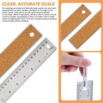 Stainless Steel Metal Ruler with Non-Slip Cork Back for Home Improvement, Planner Accessories, College School Supplies, Drafting Tools, Architecture Supplies, 30.5 Centimeters & 12 inches