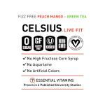 CELSIUS Peach Mango Green Tea, Functional Essential Energy Drink 12 Fl Oz (Pack of 12)