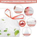 2 Gallon Small Trash-Bags Drawstring Bathroom - White Mini Garbage Bags 60 Count Plastic Unscented 7.5L Tiny Waste Basket Liners Kitchen Office Car Strong Thick Bulk Magesh