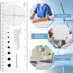 Geiserailie 4 Pcs Medical Ruler with Wound Measuring and Pupil Gauge Wound Measurement Tools for Nurses Wound Measuring Guide for Nurses Body Wound Care