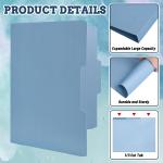 Whaline 24 Pack Dusty Blue File Folders Letter Size 6 Colors Grient Blue File Pockets with 1/3 Cut Tab for Home Office Classroom Supplies, 8.9 x 11.6 Inch