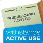 Pendaflex Recycled Classification File Folders, 2 Dividers, 2" Embedded Fasteners, 2/5 Tab Cut, Letter Size, Light Green, Box of 10 (24076R)