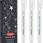 PANDAFLY White Gel Pens, 0.5mm Extra Fine Point Opaque Archival Ink Pen for Journaling, Art, or Drawing - For Artist Gifts, Holiday Gifts & DIY Projects, 3 Pack
