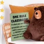 UDNADKEX Classroom Wall Sign Hanging Decor, One Rule Classroom, High Middle School Classroom Positive Wooden Decor Teacher Sign Back to School Decoration