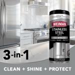 Weiman Stainless Steel Cleaner, 30 Count Cleaning Wipes, Removes Dirt, Grime, and Grease, No Streaks or Residue, Stainless Steel Polish for a Sparkling Clean and Shiny Surface, Cleaning Supplies