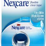 Nexcare Flexible Clear Tape, Waterproof Transparent Medical Tape, Secures Dressings and Catheter Tubing - 1 In x 10 Yds, 1 Roll of Tape
