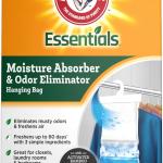 Arm & Hammer Essentials Hanging Moisture Absorber and Odor Eliminator, 17.5 oz., 3 Pack, Linen Fresh, Moisture Absorbers for Closets, Laundry Rooms and Bedrooms, Long-Lasting Freshness