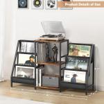 Bikoney Record Player Stand - 6-Tier Vinyl Record Storage for Up to 280 Albums, Holder for Living Room