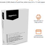 Basics Multipurpose Copy Printer Paper, 20 lb, 8.5 x 11 Inches, 5 Reams (2,500 Sheets), 92 Bright, White