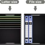 Huolewa Faux Leather File Organizer Box with Lid, Collapsible Hanging File Folder Box Organizer with Plastic Slides, Decorative Home/Office Filing System Boxes for File and Folders Storage