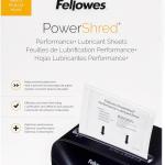 Fellowes Powershred Performance Paper Shredder Lubricant Sheets with Paper Shredder Oil Lubricant for Cross-Cut and Micro-Cut Paper Shredders, 6 x 8.50 x 0.031 Inch, 10-Pack
