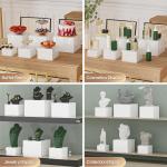 6 PCS Buffet Risers, Large Food Risers for Buffet Table, Display Stand Shelf for Party, Catering, Jewelry & Collectibles, White Acrylic Nesting Boxes for Food Display (10" 9" 8" 7" 6" 5")