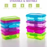 4 Pack Reusable Snack Containers with Lids, 2-Compartment Bento Boxes for Kids, Lightweight & Stackable Food Containers, Dishwasher Safe & Refrigerator Safe (4 Colors)