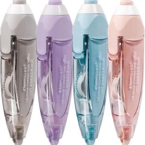 4 Pcs Refillable Retractable Correction Tape, Correction Tape Pen Easy to Use, Pen Shaped Applicator for Corrections Office School Supplies (4 Colors)