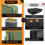 DocSafe Fireproof Document Box with Lock, Hard Case File Organizer with Accordion File Folder, Fireproof Water Resistant Safe Box Home Office Travel Storage for Important Documents Laptop Green