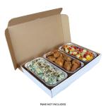 AmerCareRoyal Full Pan Corrugated Catering Box - Secure Stackable Food Delivery Container, Bakery Cardboard Food Storage Boxes, 21” x 13” x 3”, White, Case of 50