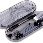 Math Geometry Kit Set 8 Pieces Student Supplies with Shatterproof Storage Box & Reusable Pouch,Includes Rulers,Protractor,Compass,Pencil,Eraser.for Students and Engineering Drawings