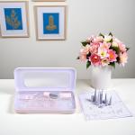 7Pcs Pink Compass Protractor Set with Portable Box Geometry Drafting Tools Set Multi-Purpose Math Drawing Rulers for Boy Girl Drafting Tools and Drafting Kits