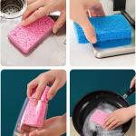 METUUTER 12-Count Kitchen Sponges- Compressed Cellulose Sponges Non-Scratch Natural Dish Sponge for Kitchen Bathroom Cars, Funny Cut-Outs DIY for Kids