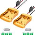 2 Packs Power Wheel apter for Dewalt 20V Battery apter Power Wheel Battery Converter Kit with Fuses & Wire Terminals, 12AWG Wire, Power Connector for DIY Rc Car Toys, Robotics and Rc Truck