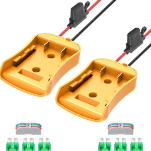 2 Packs Power Wheel apter for Dewalt 20V Battery apter Power Wheel Battery Converter Kit with Fuses & Wire Terminals, 12AWG Wire, Power Connector for DIY Rc Car Toys, Robotics and Rc Truck