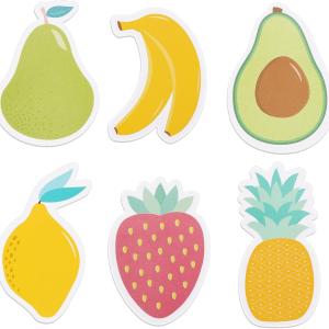 Cobee Cute Fruit Sticky Notes, 6 Pack Large Fruit Cartoon Sticky Notes Fruit Shape Markers Flags Cartoon Large Self-Stick Memo Ps Students Home Office Roommates Gifts Tab Supplies