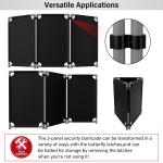 3 Panels Safety Barrice,5.8FT Foldable Security Barrier Gate with Heavy Duty PVC Frame,High Visibility Black Color,Crowd Control Restricted Area Pedestrian Barrice Traffic Fence