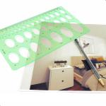 1Pcs 20cm Oval Ruler Drafting Template,Oval Line Drawing Ruler,Oval Tracing Drawing Ruler, Ellipse Template, Oval Stencil for Measuring Geometric Quilting Office School Supplies Formwork