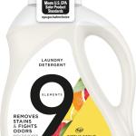 9 Elements Liquid Laundry Detergent, Citrus Scent, Vinegar Powered, 92 fl oz, 1 count