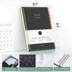 2026 Planner, Forvencer Calendar Planner Weekly and Monthly (Jan 2026-Dec 2026), 6" X 8", Agenda Book, Daily Journal Notebook with Tabs, Flexible Cover, Home School Organizer, A5, Purple